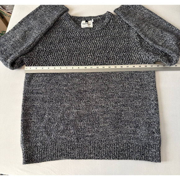Topman Men's XL Marled Blue Knit Crew Neck Sweater Preppy Modern Minimalist - Picture 7 of 9